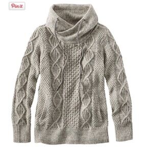 LL Bean Grey Cable Knit Sweater